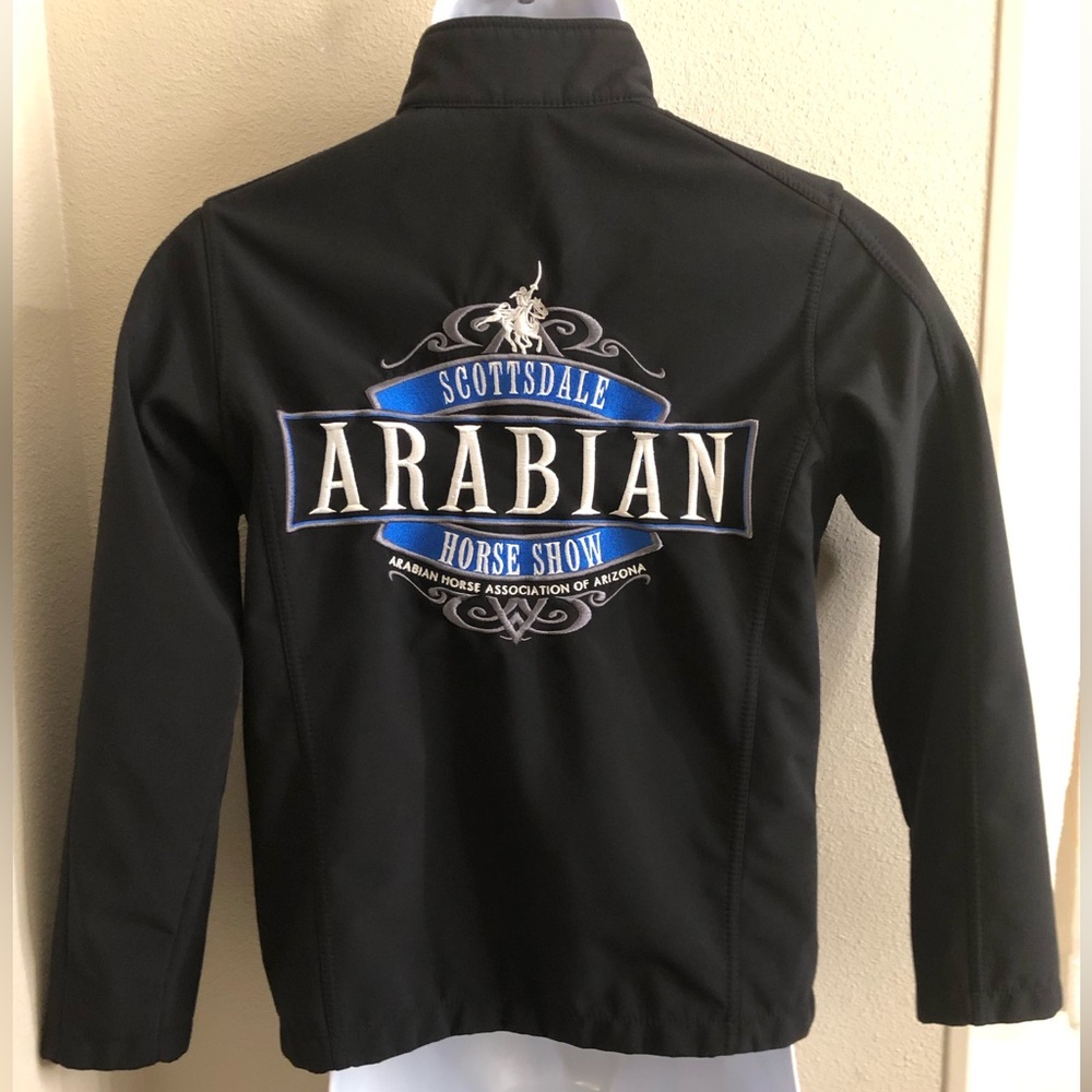 SCOTTSDALE ARABIAN HORSE SHOW EMBROIDERED YOUTH JACKET - BLACK, MEDIUM, ZIPPERED